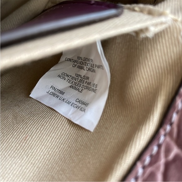 J. Crew Mauve Croc-Embossed Leather Crossbody Bag with Gold Hardware - Picture 15 of 16